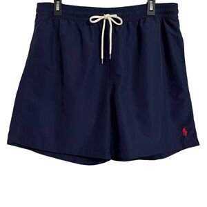 Polo by Ralph Lauren Navy Swim Trunks with Embroidered Navy Pony Logo Size XL